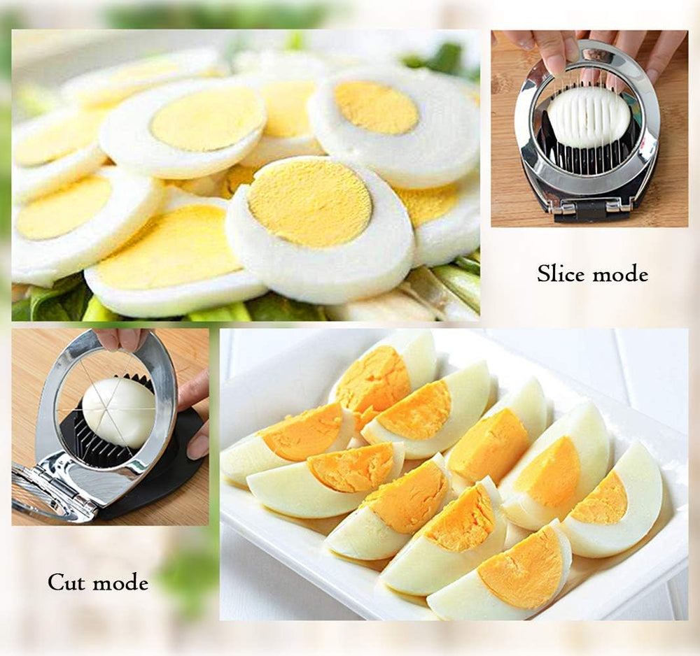 Premium Stainless Steel Egg Slicer - 3 Versatile Cutting Styles for Effortless Meal Prep!