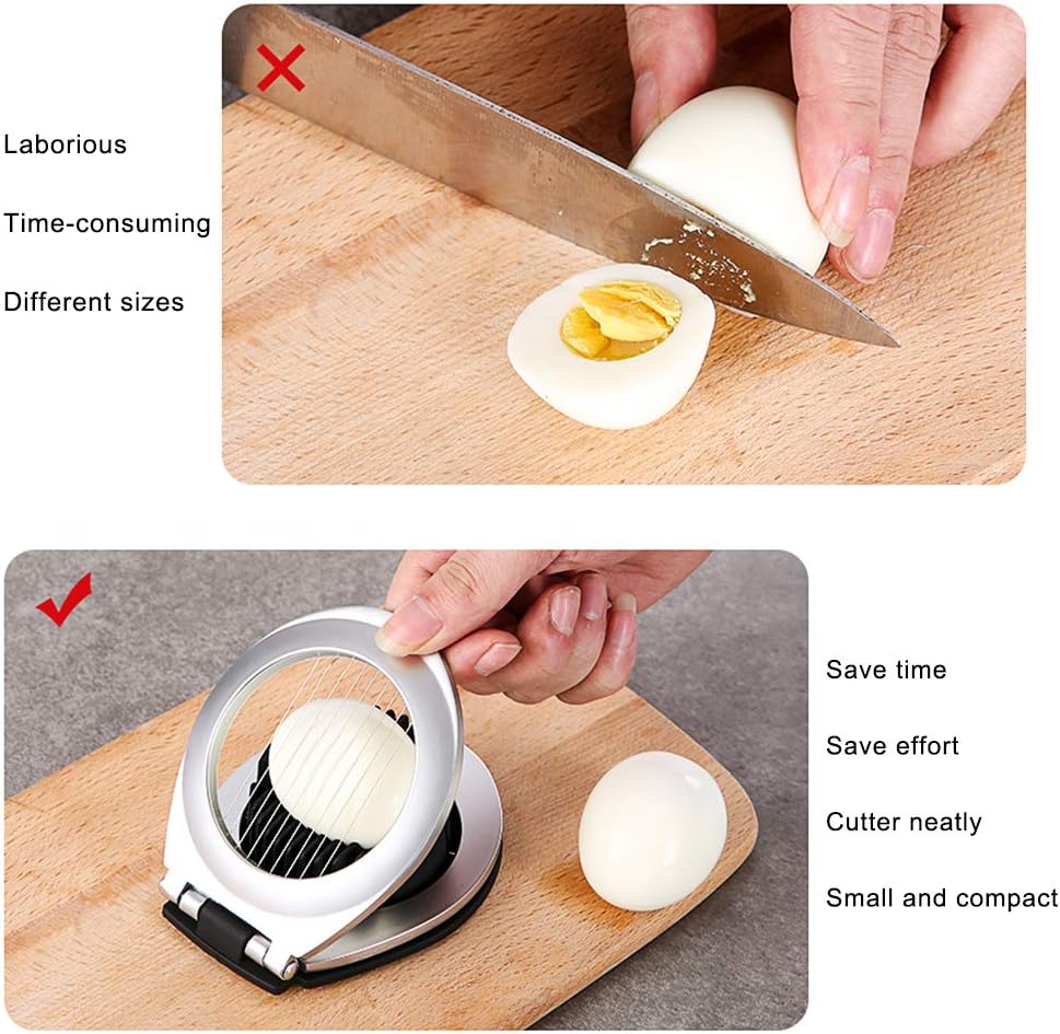 Premium Stainless Steel Egg Slicer - 3 Versatile Cutting Styles for Effortless Meal Prep!