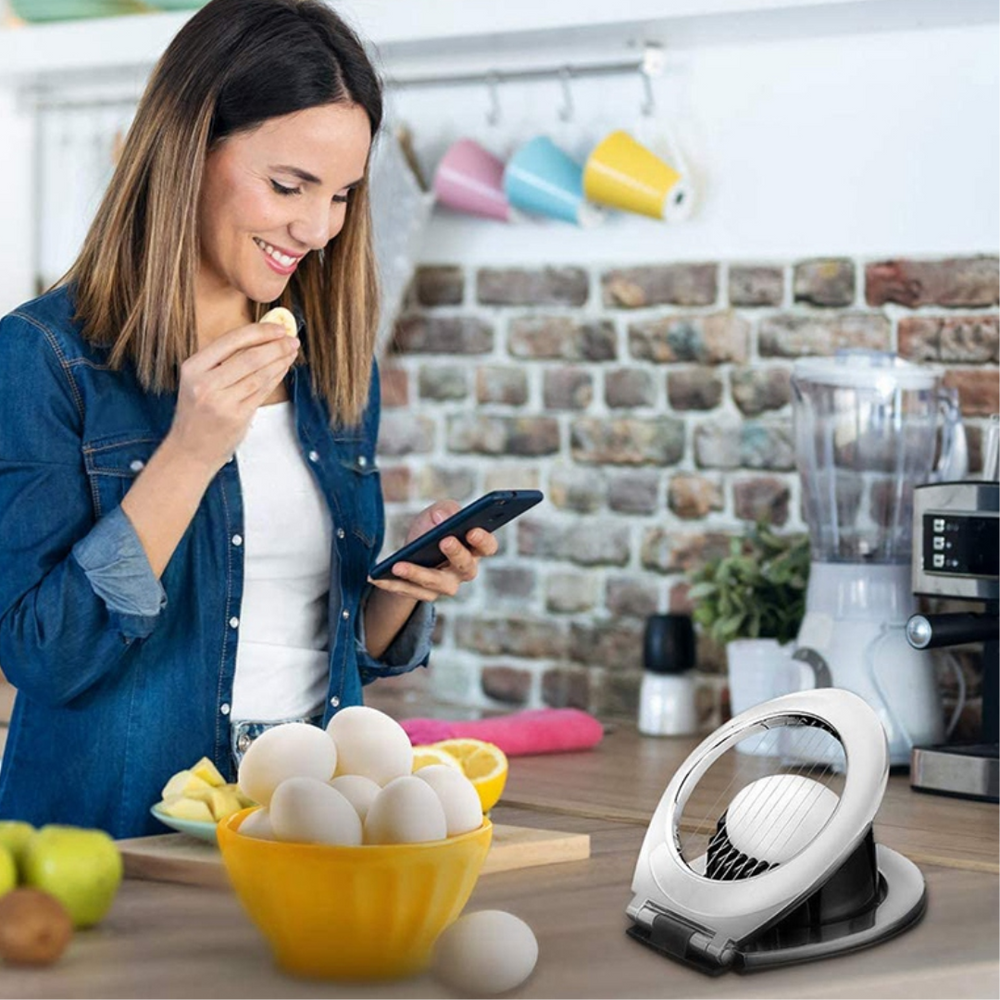 Premium Stainless Steel Egg Slicer - 3 Versatile Cutting Styles for Effortless Meal Prep!