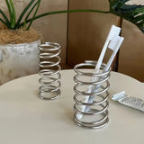 Enhanced Product Title: **Premium Stainless Steel Spiral Toothbrush Holder - Modern Bathroom Organizer for Toothbrushes & Accessories**