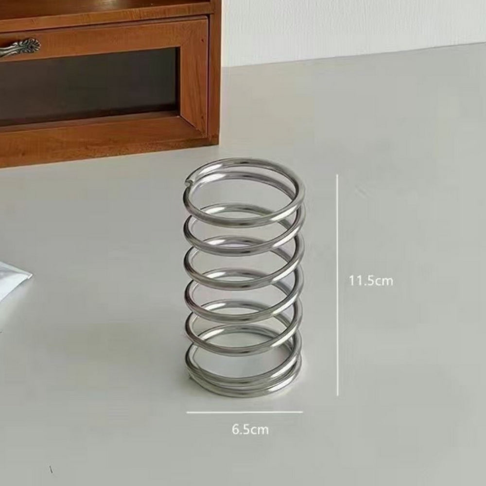 Enhanced Product Title: **Premium Stainless Steel Spiral Toothbrush Holder - Modern Bathroom Organizer for Toothbrushes & Accessories**