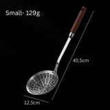 Premium Steel Skimmer Spoon with Ergonomic Wooden Handle - Perfect for Cooking and Straining