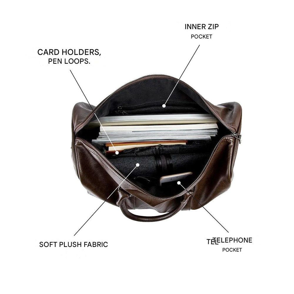 Large Capacity Leather Travel Bag – Lightweight & Durable Carry-On