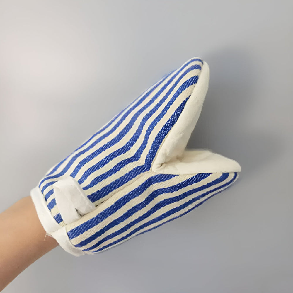 Premium Striped Oven Mitts - Heat-Resistant Kitchen Gloves for Safe Cooking & Baking