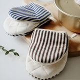 Premium Striped Oven Mitts - Heat-Resistant Kitchen Gloves for Safe Cooking & Baking