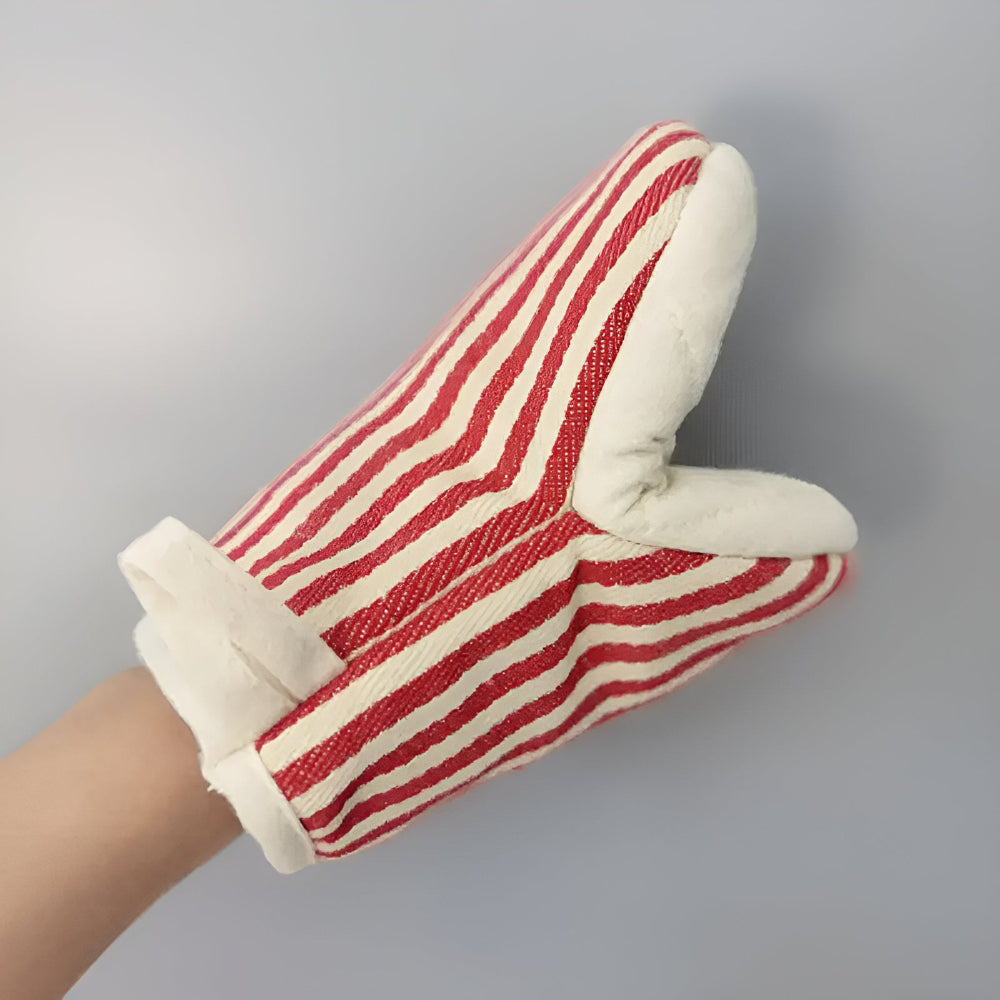 Premium Striped Oven Mitts - Heat-Resistant Kitchen Gloves for Safe Cooking & Baking