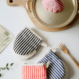 Premium Striped Oven Mitts - Heat-Resistant Kitchen Gloves for Safe Cooking & Baking