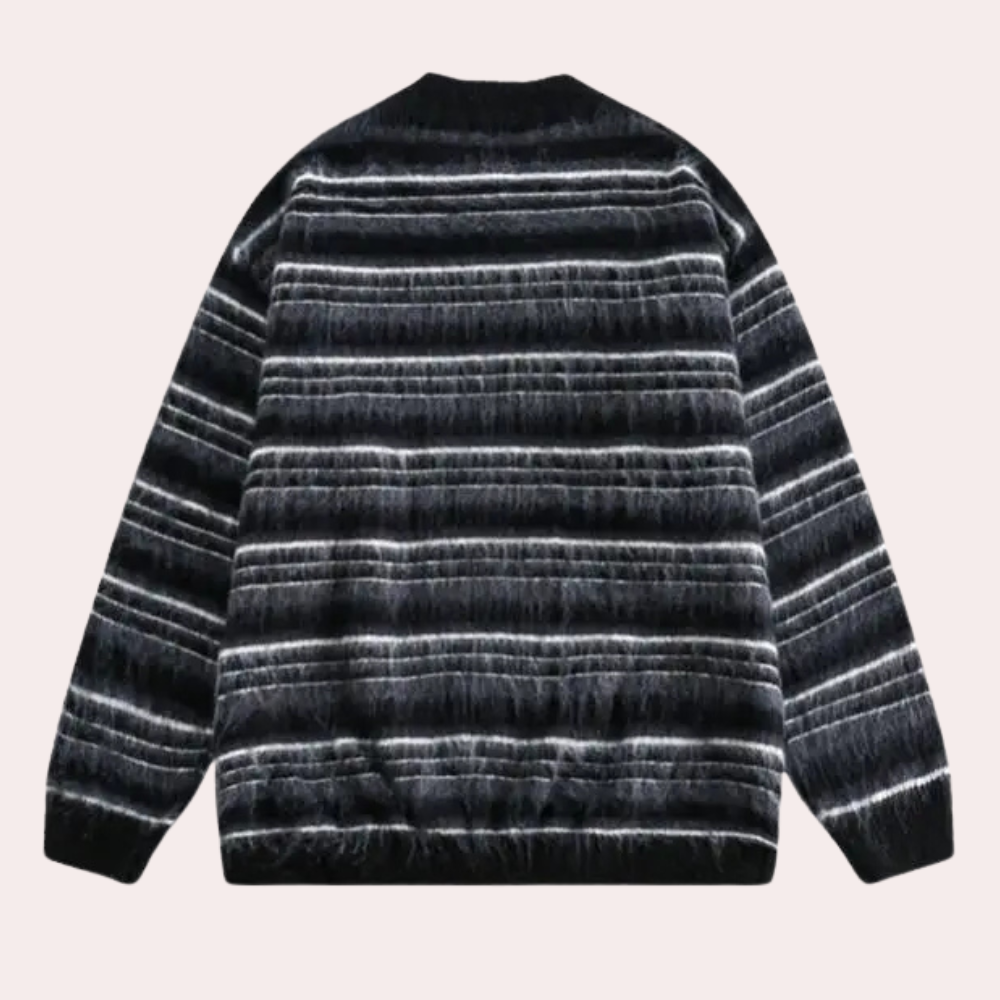 Striped Men's Sweater with Comfortable Fit - Dorian