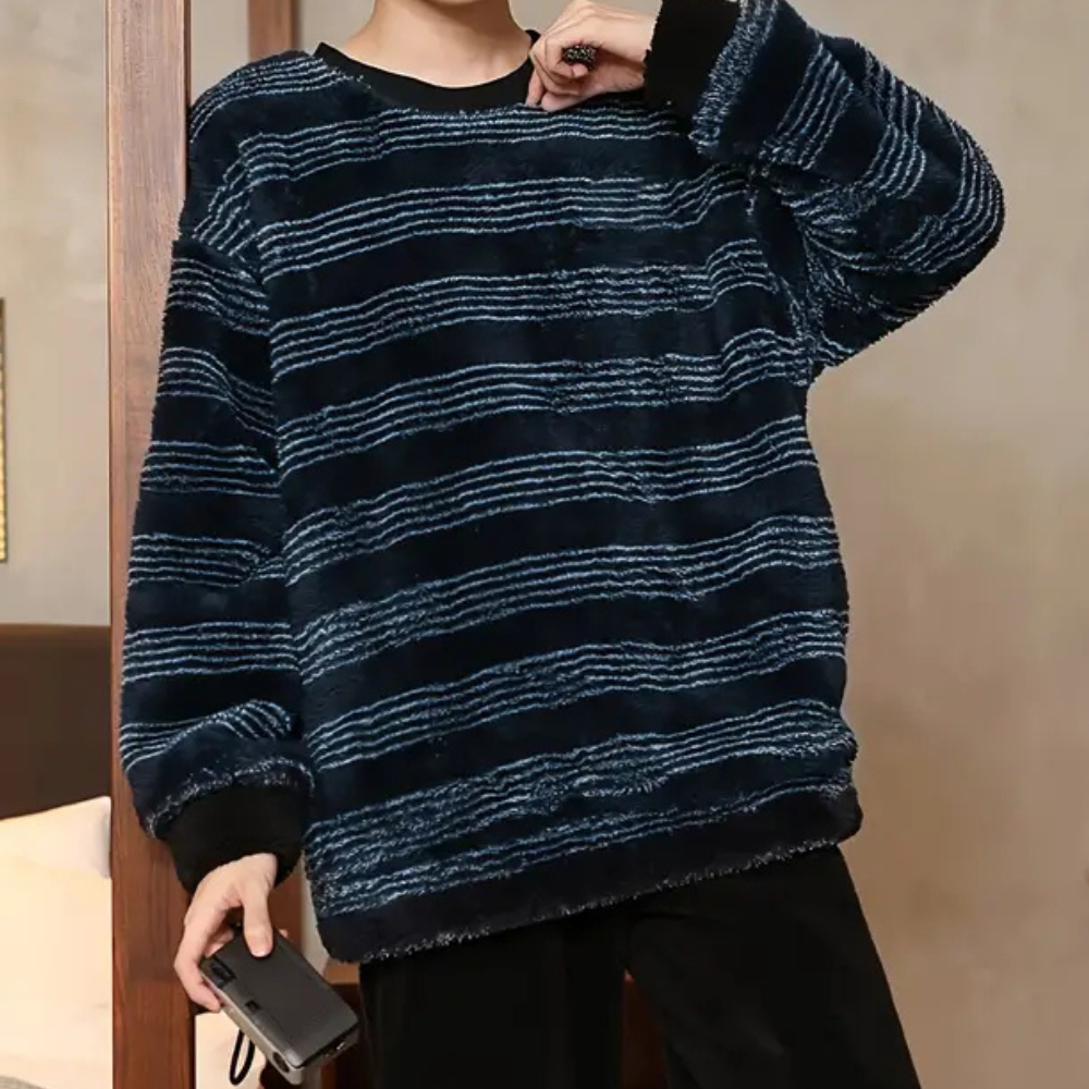 Striped Men's Sweater with Comfortable Fit - Dorian