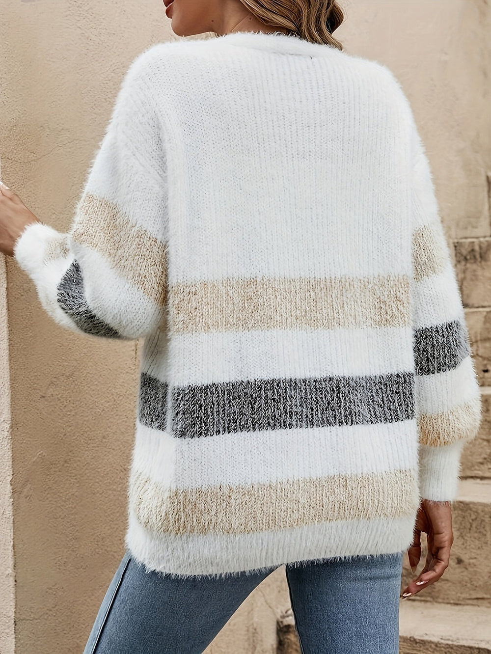 Striped V-Neck Cardigan for Women - Luna