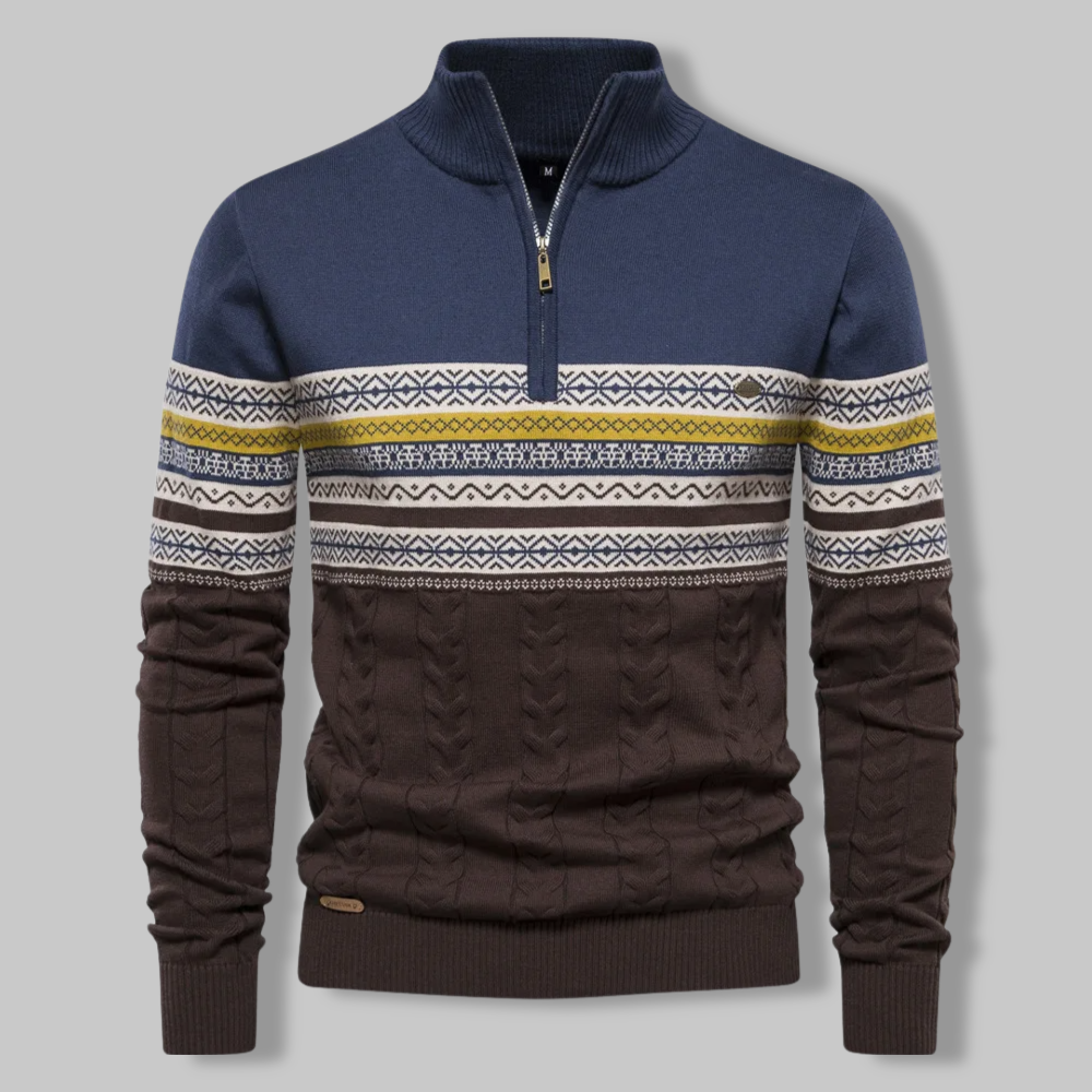 Striped Zip Sweater - SummitZip - 6