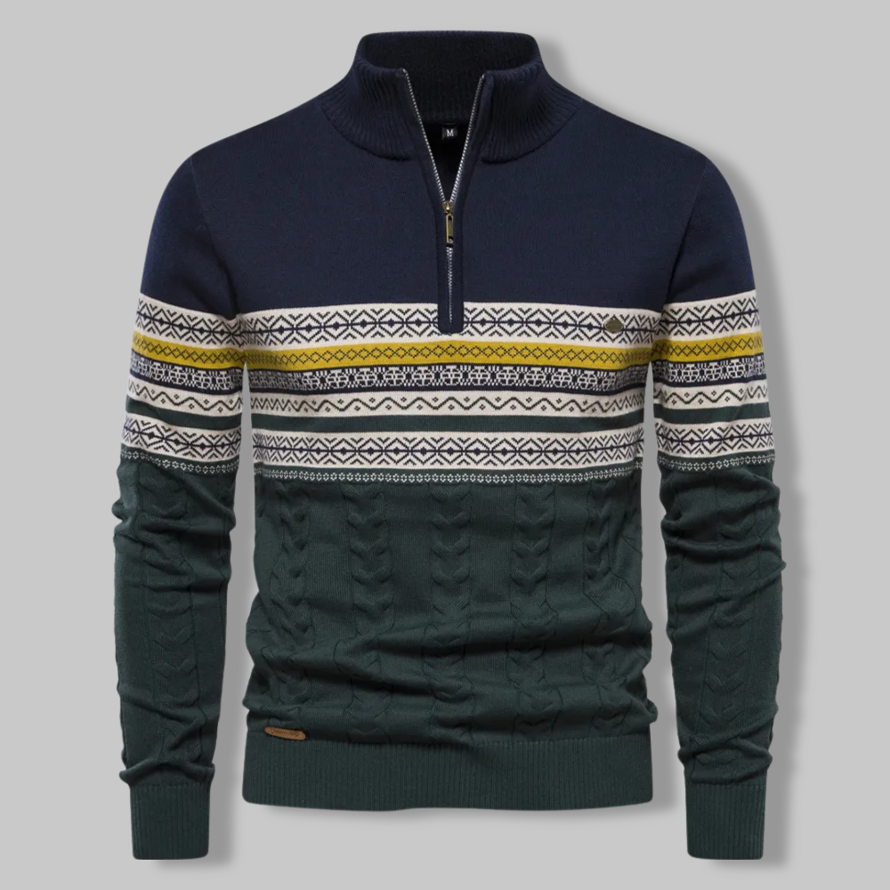 Striped Zip Sweater - SummitZip - 4