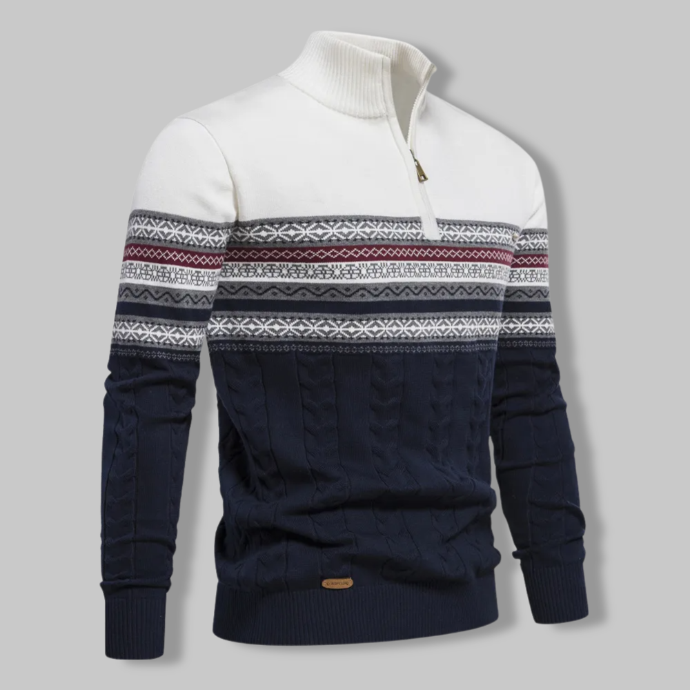 Striped Zip Sweater - SummitZip - 3