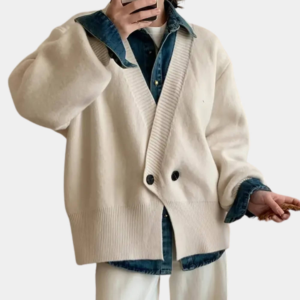 Stylish Beige Knitted Cardigan for Women - Vera