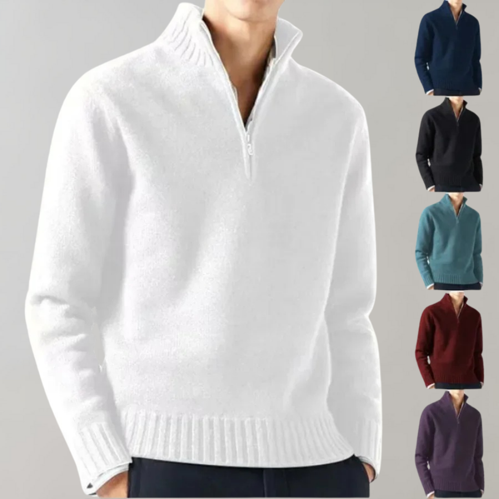 Stylish Half-Zip Men's Sweater - Ethan - 7