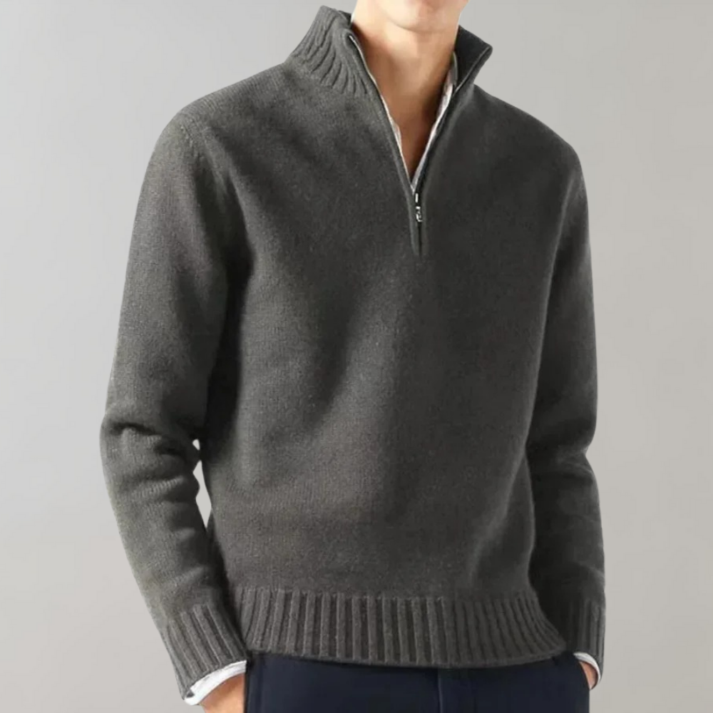Stylish Half-Zip Men's Sweater - Ethan - 3