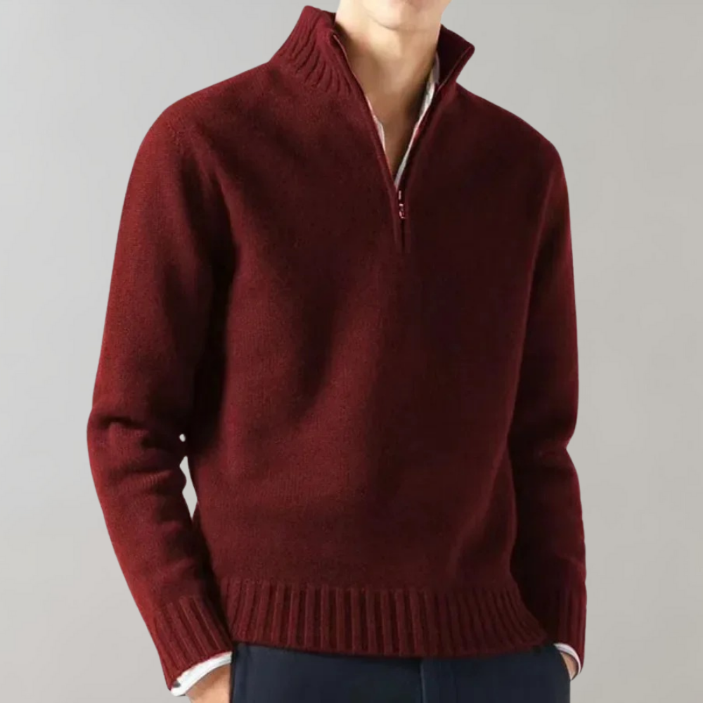 Stylish Half-Zip Men's Sweater - Ethan - 6