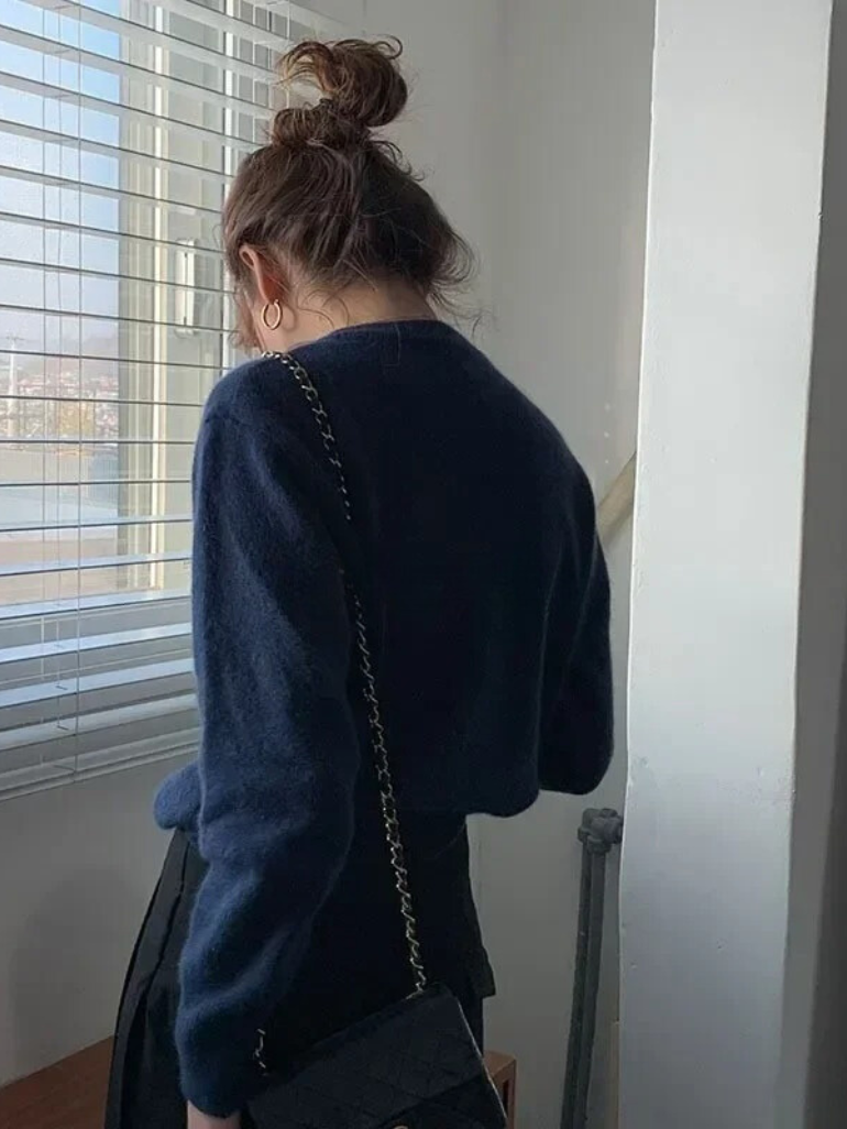 Stylish Knitted Cardigan with O-neck - Sophie
