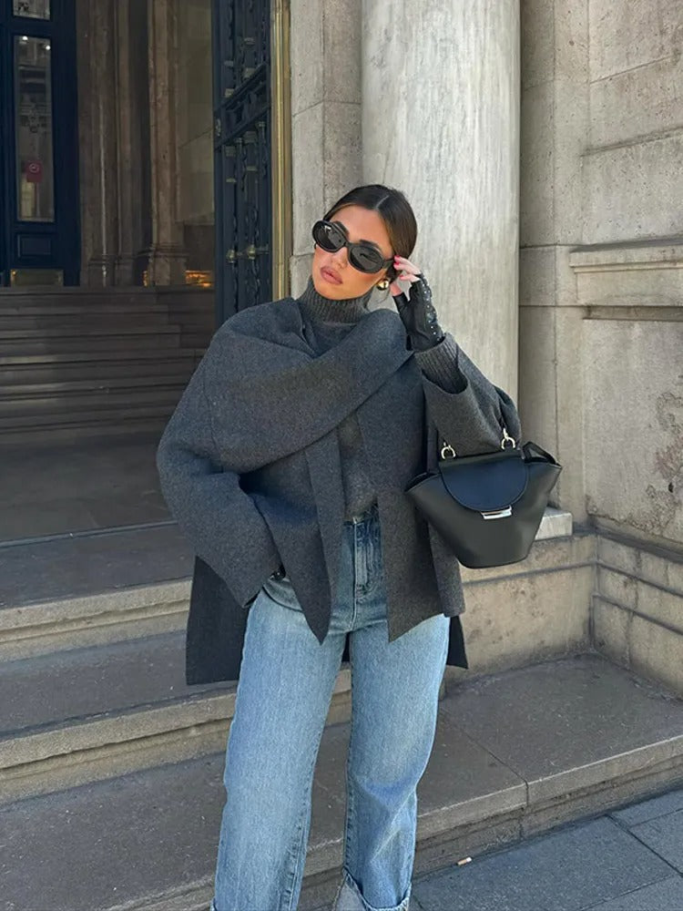 Stylish Ladies Winter Poncho - Ella