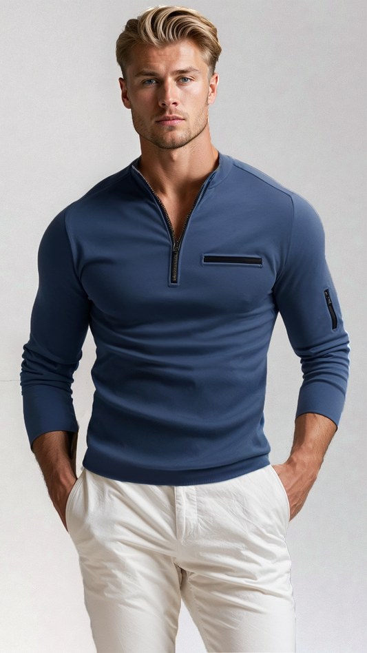 Stylish Men's Sweater with Quarter Zip