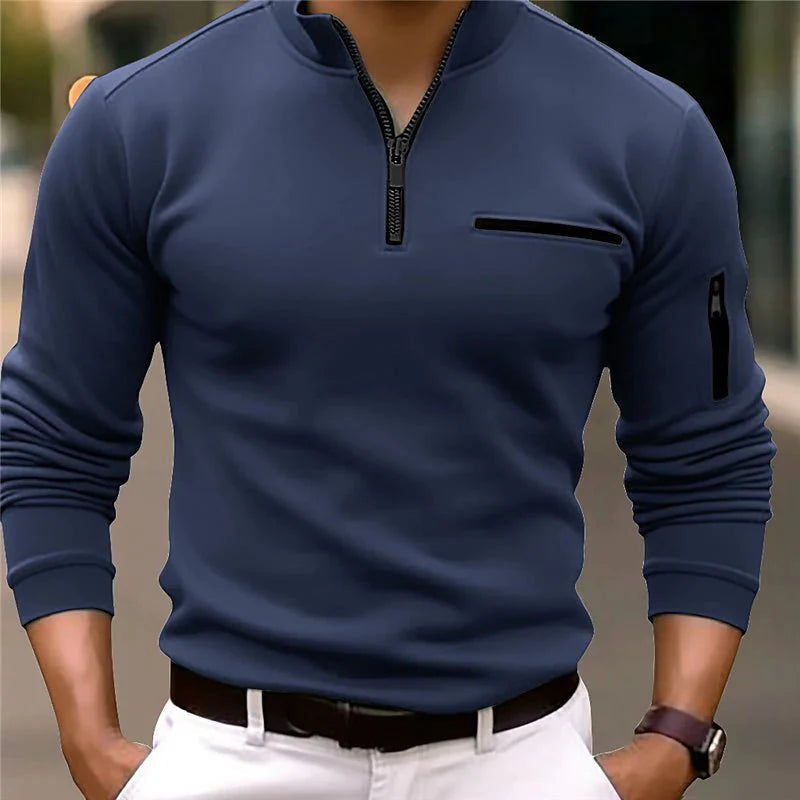 Stylish Men's Sweater with Quarter Zip – Lorenzo