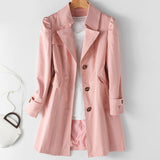 Stylish Mid-Length Women's Trench Coat - Victoria