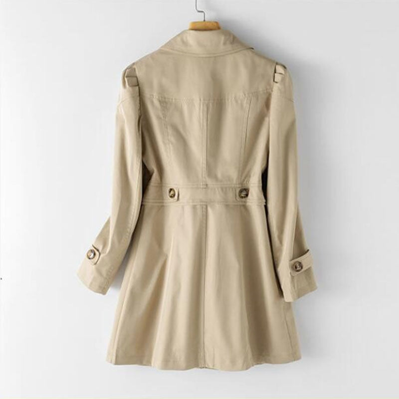Stylish Mid-Length Women's Trench Coat - Victoria