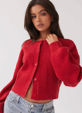 Stylish Red Women's Cardigan - Clarella