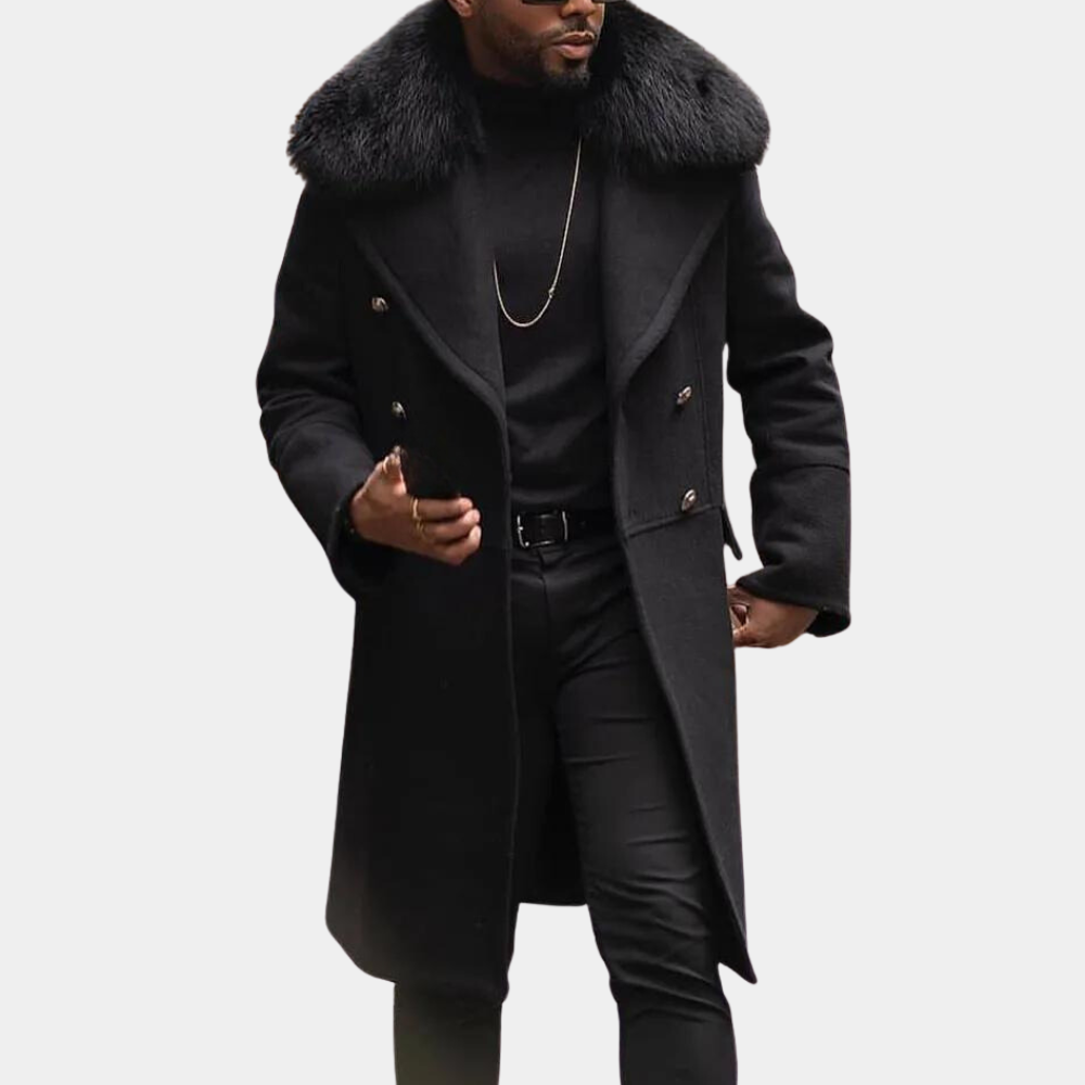 Stylish Warm Black Winter Jacket for Men - Vincenzo