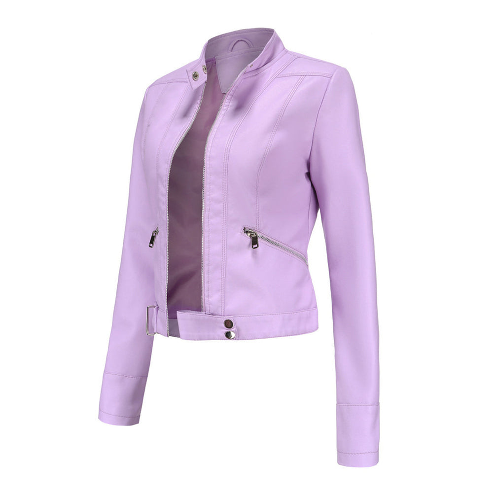 Stylish women's leather jacket in classic design – Marlene