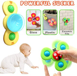 3-Pack Suction Cup Spinner Toys - Fun and Engaging for Kids | Ideal for Bath Time & Playtime
