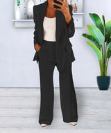 Polished Elegant Women's Two-Piece Suit Set - Stylish Blazer & Tailored Pants for Office & Formal Events