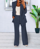 Polished Elegant Women's Two-Piece Suit Set - Stylish Blazer & Tailored Pants for Office & Formal Events