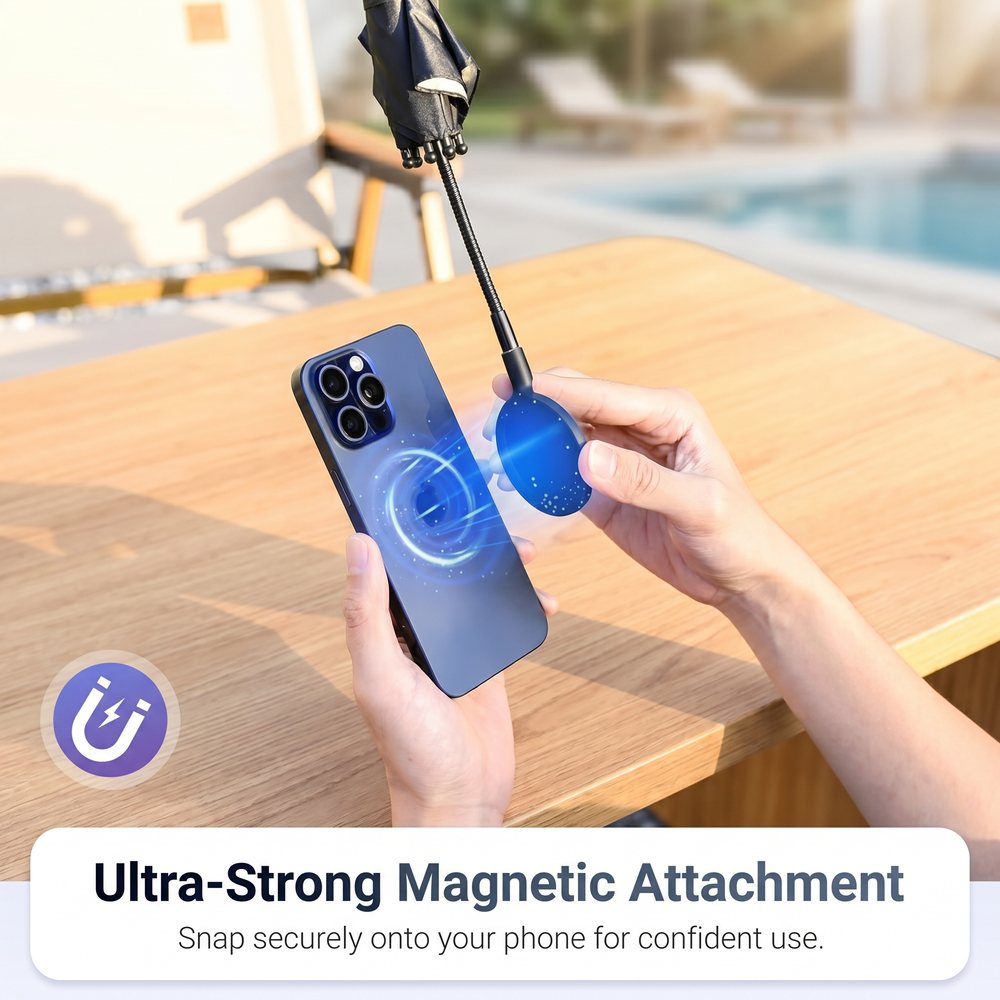 Phone Sun Shade Umbrella – Adjustable Gooseneck, Magnetic & Hands-Free