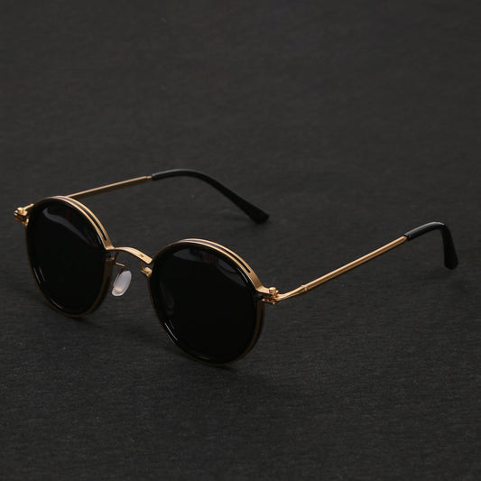 Grace | Sunglasses Polarized Round Frame Gold Metal Temples