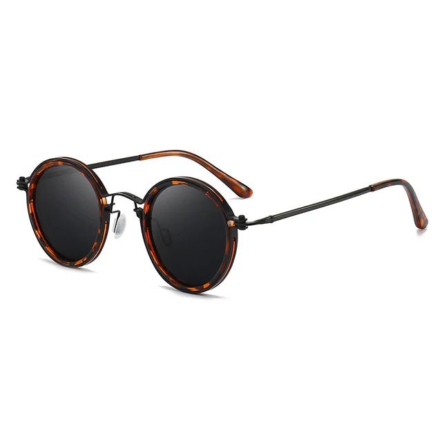 Polarized Round Sunglasses – Gold Frame, Metal Temples, Unisex Style