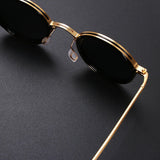 Polarized Round Sunglasses – Gold Frame, Metal Temples, Unisex Style