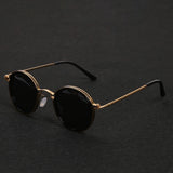 Polarized Round Sunglasses – Gold Frame, Metal Temples, Unisex Style