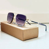 Aviator Sunglasses – Gold Titanium Frame, Gradient Lenses & Retro Style