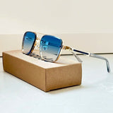 Aviator Sunglasses – Gold Titanium Frame, Gradient Lenses & Retro Style