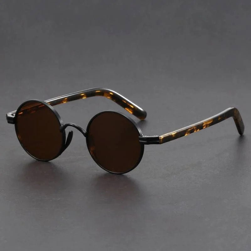 Round Sunglasses – Retro Metal Frame, Tortoiseshell Accents & UV400 Protection