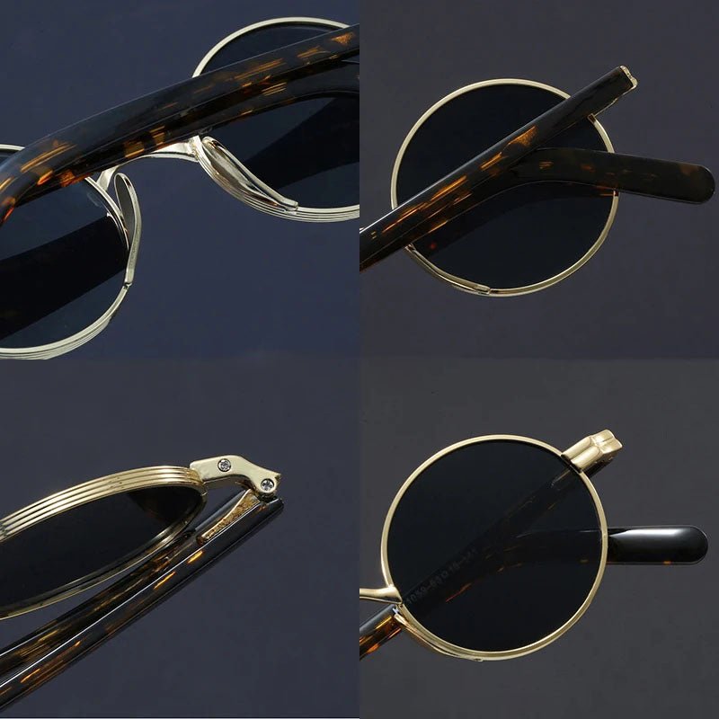 Round Sunglasses – Retro Metal Frame, Tortoiseshell Accents & UV400 Protection