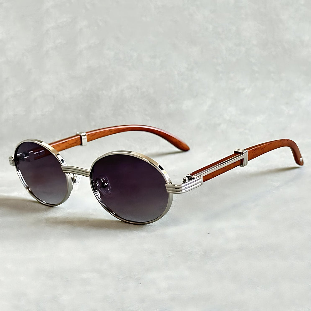 Round Sunglasses – Gold Metal Frame, Designer Style, UV400 Protection