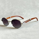 Round Sunglasses – Gold Metal Frame, Designer Style, UV400 Protection