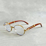 Round Sunglasses – Gold Metal Frame, Designer Style, UV400 Protection