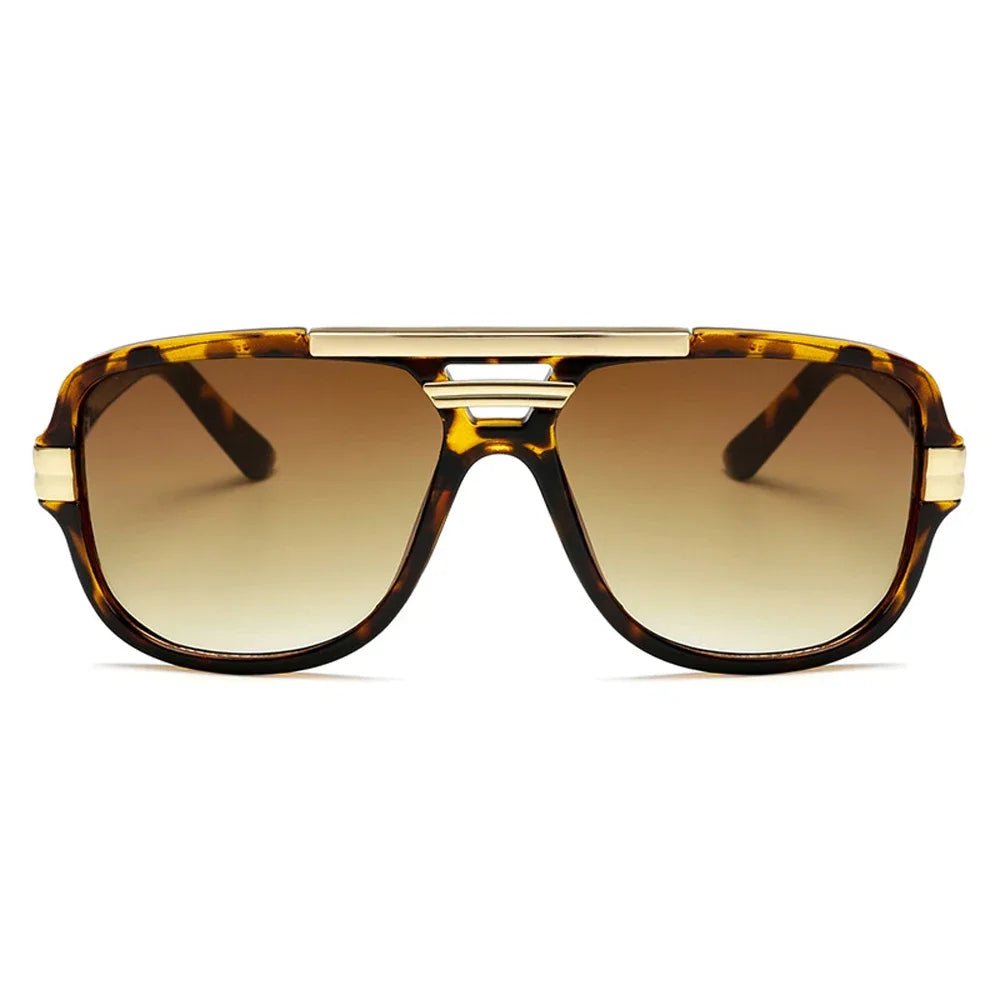 Men's Aviator Sunglasses – Square Frame, Acetate Construction & Gradient UV400 Protection