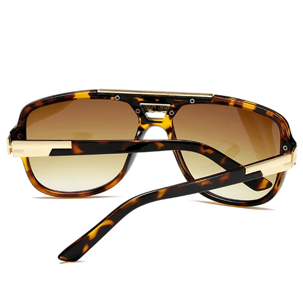 Men's Aviator Sunglasses – Square Frame, Acetate Construction & Gradient UV400 Protection