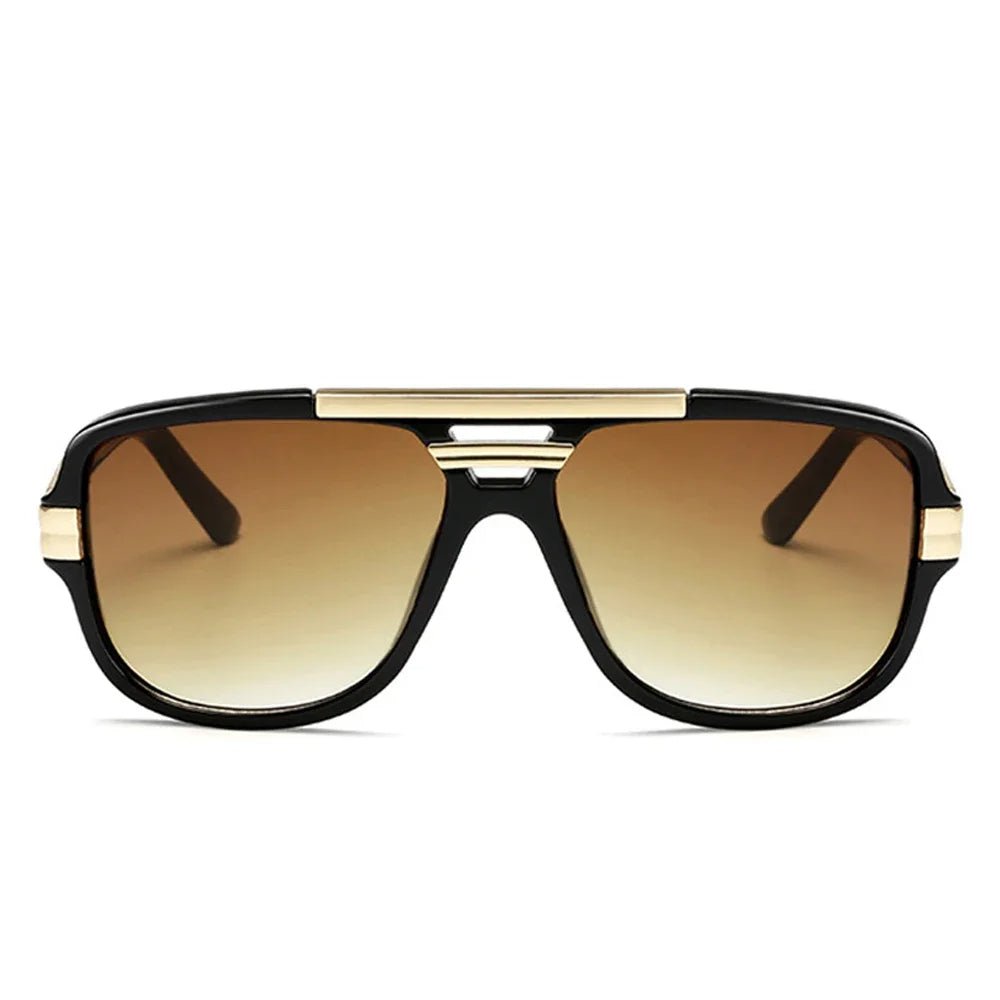 Men's Aviator Sunglasses – Square Frame, Acetate Construction & Gradient UV400 Protection