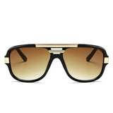 Men's Aviator Sunglasses – Square Frame, Acetate Construction & Gradient UV400 Protection