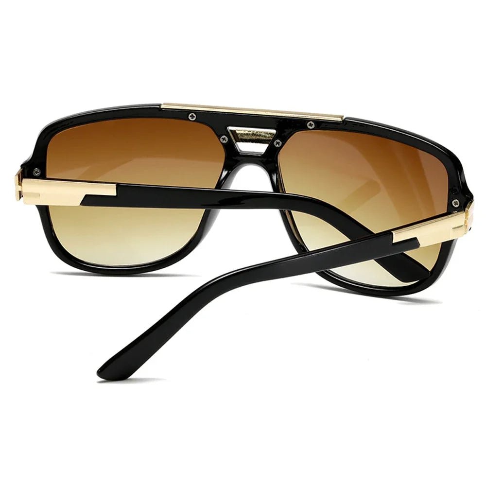 Men's Aviator Sunglasses – Square Frame, Acetate Construction & Gradient UV400 Protection